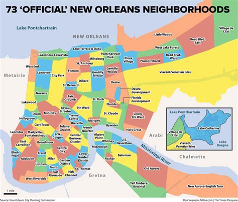 New orleans remains a beloved travel destination for explorers from across the world thanks to its colorful cuisine, music and friendly atmosphere, which culminates in the annual mardi gras. New orleans neighborhood map - Map of new orleans ...