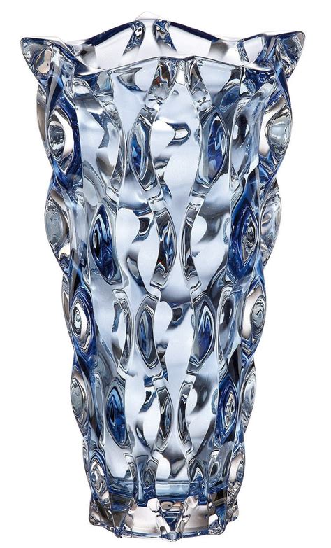 Blue Vase 12 Flower Crystal Glass Vase Bohemia Etsy