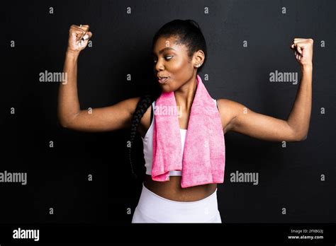 African American Woman Flexing Bicep Hi Res Stock Photography And