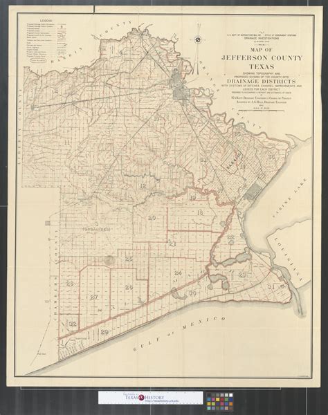 Map Of Jefferson County Texas Showing Topography And Proposed