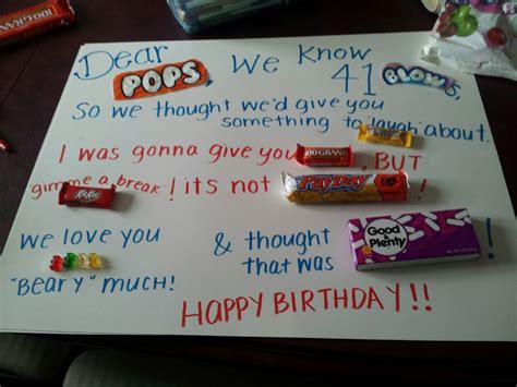 My father's birthday is next weekend. Birthday Card for my dad with candy (: | Candy birthday ...