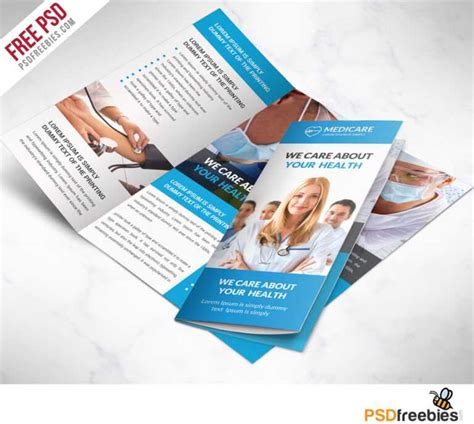 Medical Care And Hospital Trifold Brochure Template Free Psd In Tri