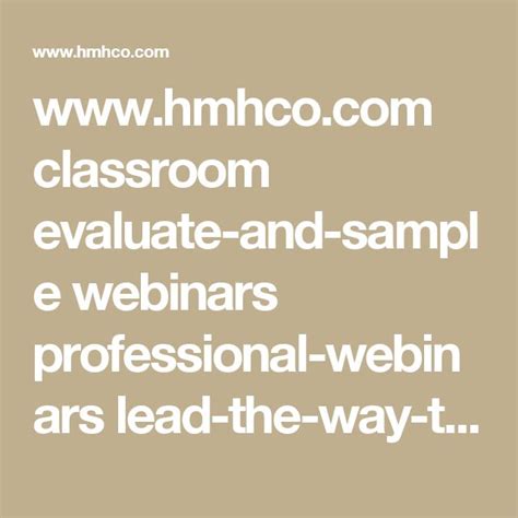 Classroom Evaluate And Sample Webinars Professional
