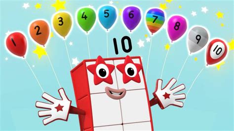 Numberblock Ten And Ballons Math Letters And Numbers Cbeebies