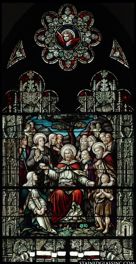 Jesus Preaching Religious Stained Glass Window