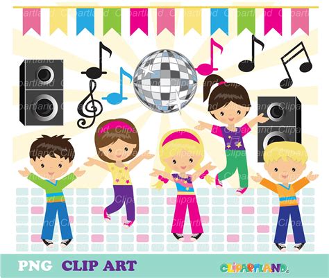 Instant Download Dance Party Girl And Boy Dance Party Etsy Sweden