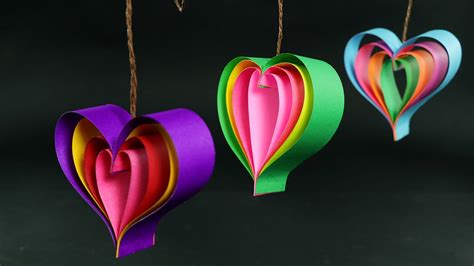 How To Make Paper Hearts Quick And Easy Diy Crafts Tutorial Youtube