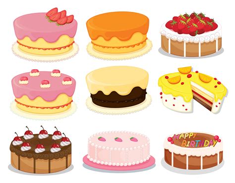 Cakes Collection 2 434320 Vector Art At Vecteezy