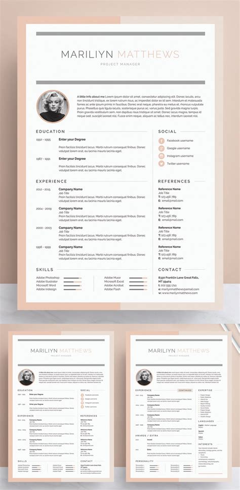 Choose your content and design among more than 25 templates, and get your link to share your cv. 50+ Best CV Resume Templates 2020 | Design | Graphic ...