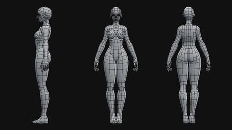 ArtStation Low Poly Female Base Mesh In Character Modeling