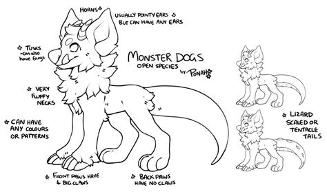 Monster Dog Ref Open Species By Ponacho Open Species Furry Species