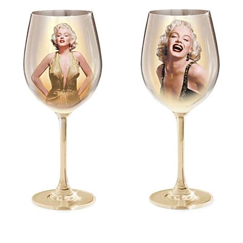 Marilyn Monroe Wine Glass Collection With Portraits In 2020 Marilyn