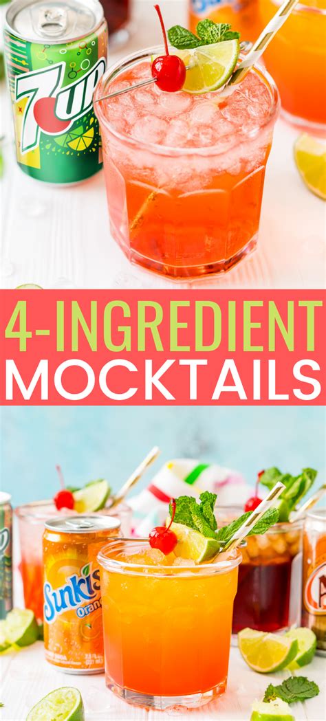 This 4 Ingredient Mocktail Recipe Can Be Made Three Different Ways By Using Your Fav Drink