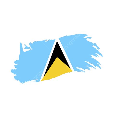 Saint Lucia Flag With Waving Brush Stroke Clipart Hd Images Saint