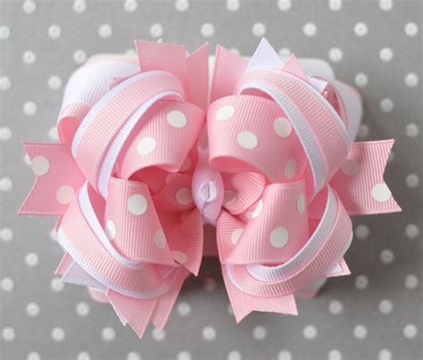Custom Color Polka Dot Bow Boutique Hair Bow For Girls