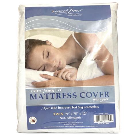 Waterproof Zippered Vinyl Mattress Cover None Allergenic Bed Bug Protector Twin