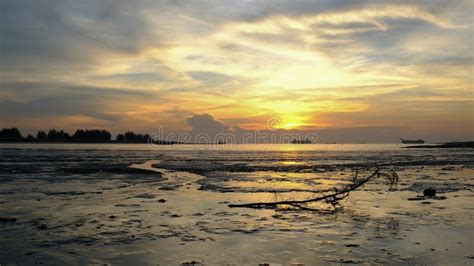 Beautiful Sunset At Klebang Beach Malacca Malaysia Stock Image