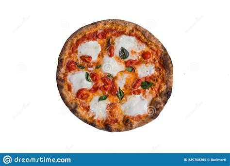 Real Italian `pizza Margherita` From Napoli Isolated On White