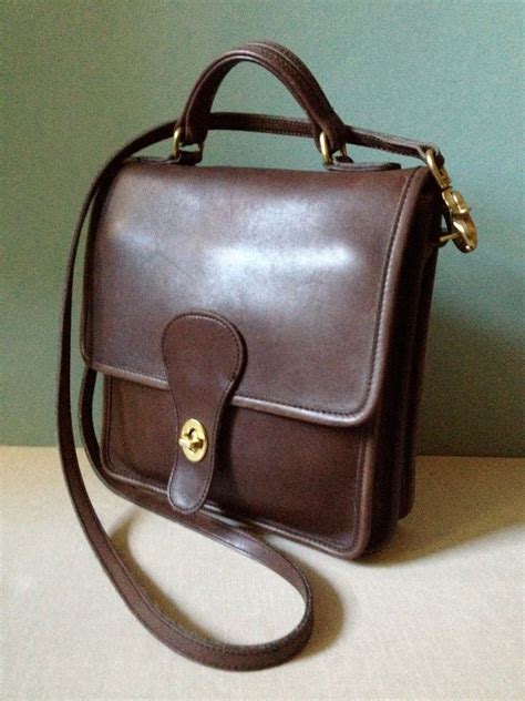 Vtg Coach Brown Leather Crossbody Messenger By Jansvintagestuff With