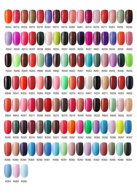 One Step Gel Polish Color Chart 02 Nail Colors Gelish Nail Colours