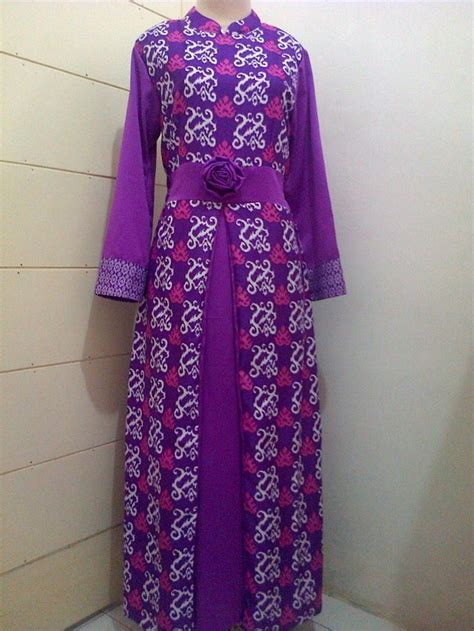 Model Gamis Batik Kombinasi Velvet Batik Dress Batik Fashion Gamis Batik