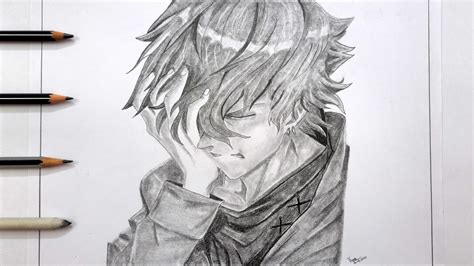 Sad Anime Boy Drawing Anime Drawing Graphy Chibi Manga Sad Anime Boy