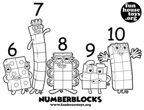 Numberblocks 6 10 Coloring Pages Coloring For Kids Fun Printables