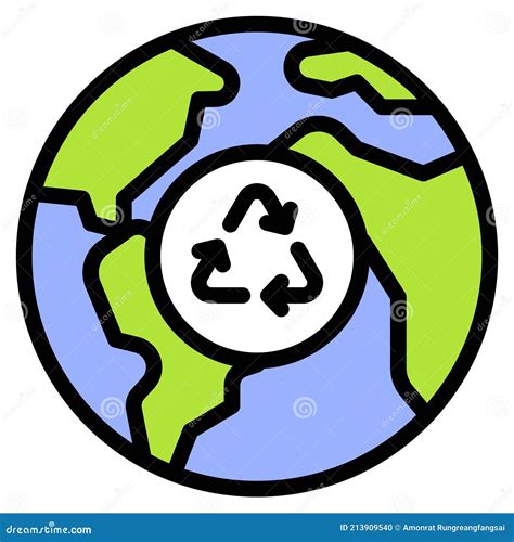 Earth With Recycling Symbol Icon Earth Day Related Vector Stock Vector