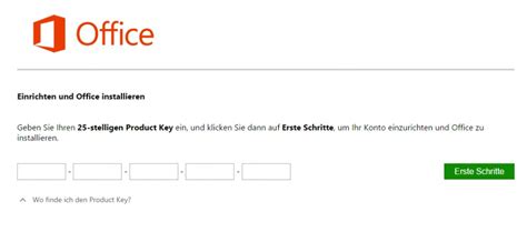 Microsoft Office Wo gebe ich meinen Produktschlüssel ein