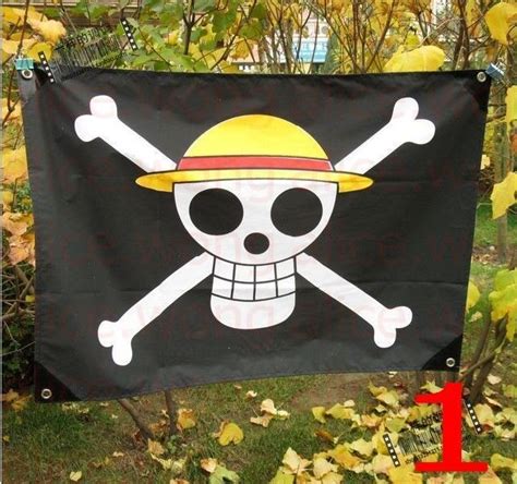 New One Piece Anime Luffy Skull Pirate Drapeau Flag Banner Cosplay T