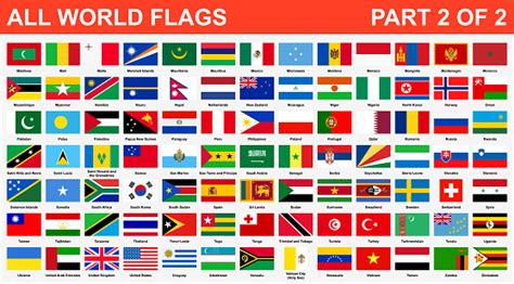 All World Flags In Alphabetical Order Part 2 Of 2 Stock Illustration
