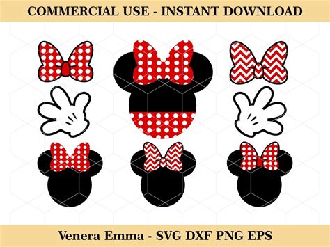Minnie Mouse Head And Hands Svg Vectorency