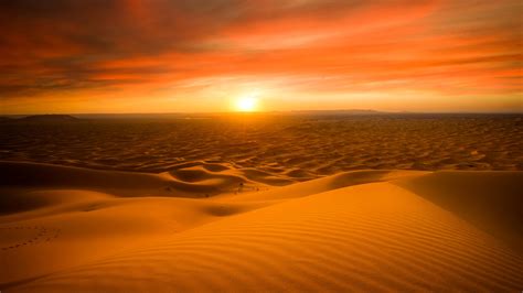 Maroc Le Désert Du Sahara Le Sable Coucher De Soleil Fonds Décran