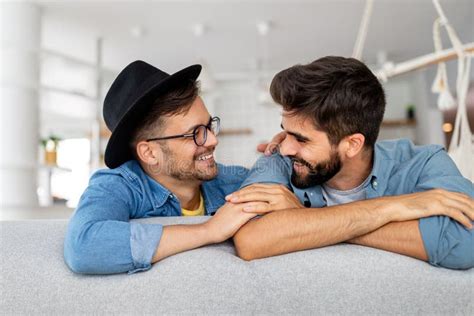 Happy Homosexual Male Couple Spending Time Together Stock Image Image Of Homosexual Together