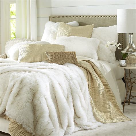 Faux Fur Blanket And Sham Arctic Fox Bed Linens Luxury Luxury