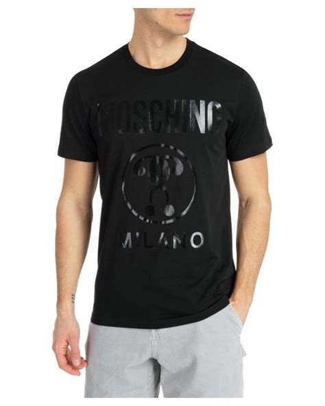 Moschino Double Question Mark T Shirt In Black For Men Lyst