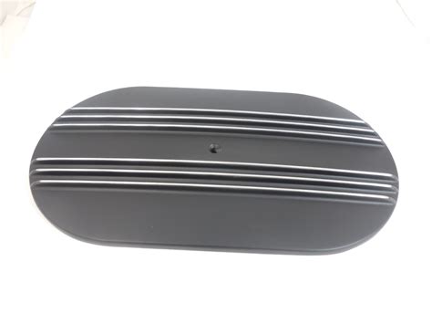 15″ Dual Finned Cast Aluminum Black Oval Air Cleaner Top Racing Power