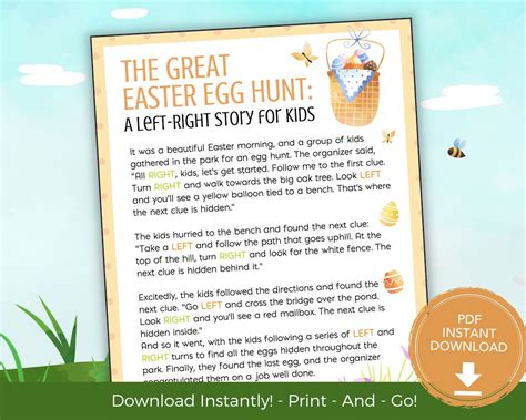 Easter Left Right Game Printable Pass The T Game Easter T