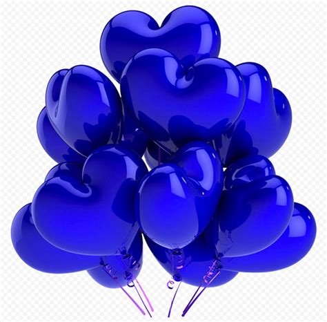 Hd Realistic Dark Blue Balloons Hearts Valentine Love Png Citypng