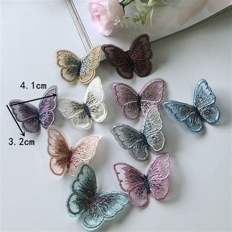 Lovely Tiny Butterfly Lace Applique Sew On Embroidery Etsy Lace