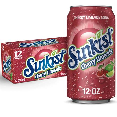 Sunkist Cherry Limeade Soda 12 Fl Oz Cans 12 Pack Echo Sales Canada