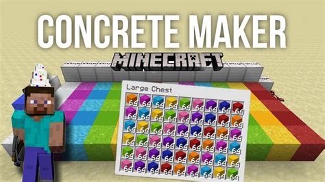 How To Make Easy Automatic Concrete Maker For Minecraft Bedrock And