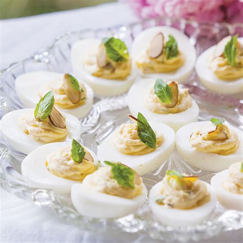 Y'all, i just love a deviled egg. Almond Basil Deviled Eggs - Paula Deen Magazine