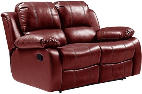 Valencia Genuine Wine Leather 2 Seater Recliner Sofa Furnitureinstore