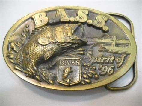 Vintage Bass Spirit Of 96 Belt Buckle Measures 3 14 X 2 Showing