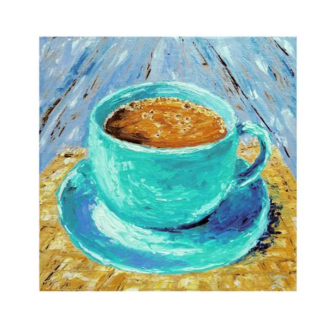 Blue Coffee Cup Painting Original Art Still Life Oil Painting Etsy