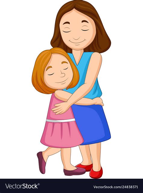 Mother And Daughter Hugging Royalty Free Vector Image