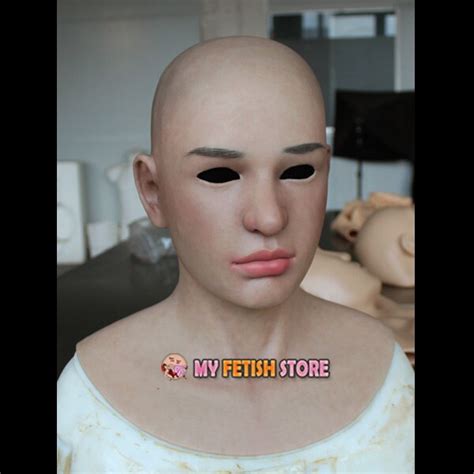 sf n14 soft silicone realist human face crossdress full head female girl sexy doll fetish mask