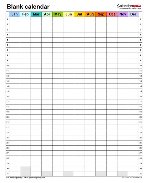 Free Printable Blank Calendar Templates Calendarkart Two Paged Blank