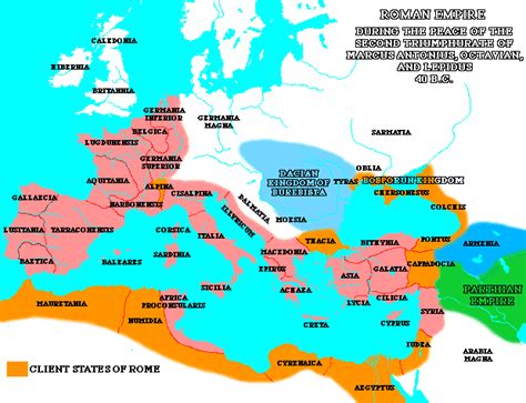 Maps Of The Ancient World Romanmap 40 Bc During The Peace Of The